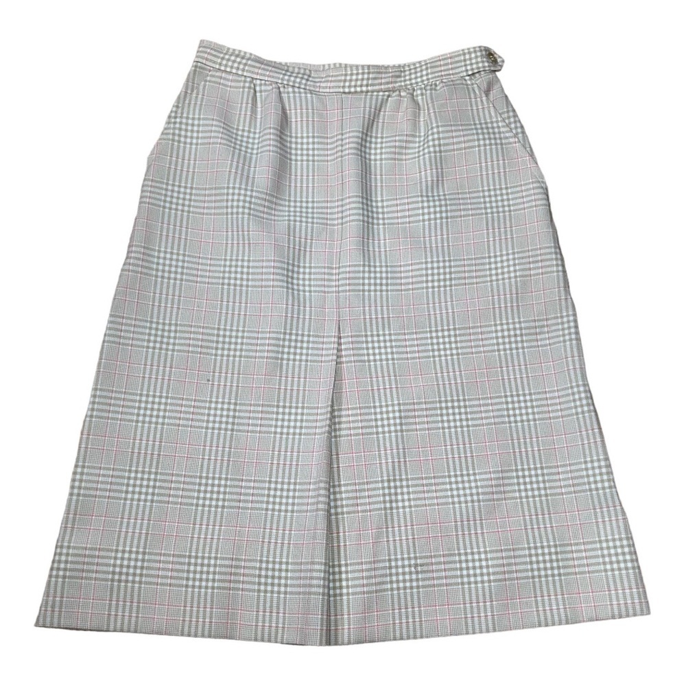 Vintage Jack Winter Tan Plaid Checkered Skirt Small Classic Preppy Fall